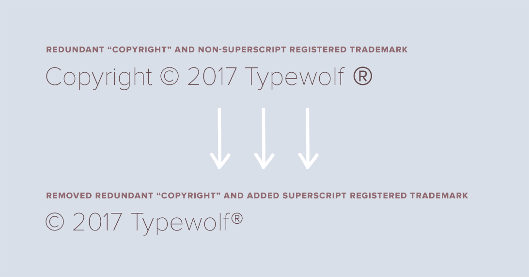 Copyright and trademark symbols